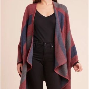 NWOT BB Dakota Burgundy Poncho